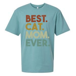 Best Cat Mom Ever Retro Crazy Cat Lady Gift Sueded Cloud Jersey T-Shirt