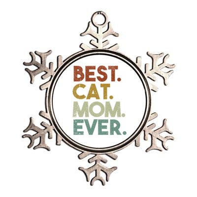 Best Cat Mom Ever Retro Crazy Cat Lady Gift Metallic Star Ornament