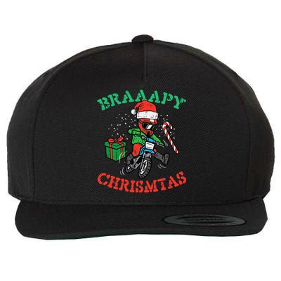 Braaapy Christmas Motocross Dirt Bike Biker Funny Wool Snapback Cap