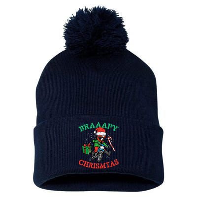 Braaapy Christmas Motocross Dirt Bike Biker Funny Pom Pom 12in Knit Beanie