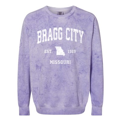 Bragg City Missouri Mo Vintage Athletic Sports Colorblast Crewneck Sweatshirt