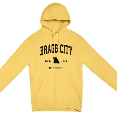 Bragg City Missouri Mo Vintage Athletic Sports Premium Pullover Hoodie