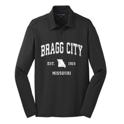 Bragg City Missouri Mo Vintage Athletic Sports Silk Touch Performance Long Sleeve Polo