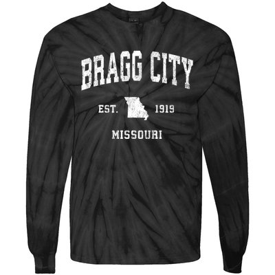 Bragg City Missouri Mo Vintage Athletic Sports Tie-Dye Long Sleeve Shirt