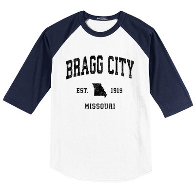 Bragg City Missouri Mo Vintage Athletic Sports Baseball Sleeve Shirt