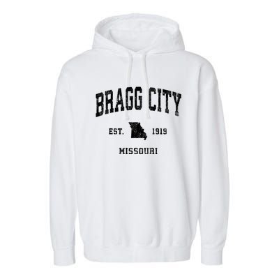 Bragg City Missouri Mo Vintage Athletic Sports Garment-Dyed Fleece Hoodie