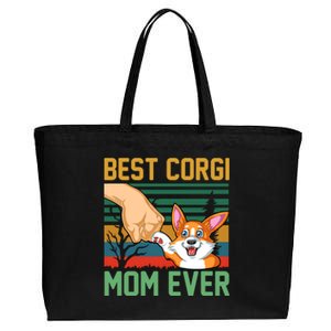 Best Corgi Mom Ever Cotton Canvas Jumbo Tote