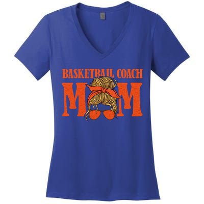 Basketball Coach Mom Cool Gift Hoops Assistant Basketball Coach Gift Women's V-Neck T-Shirt