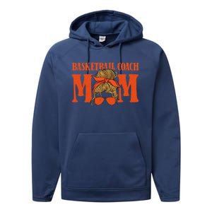 Basketball Coach Mom Cool Gift Hoops Assistant Basketball Coach Gift Performance Fleece Hoodie