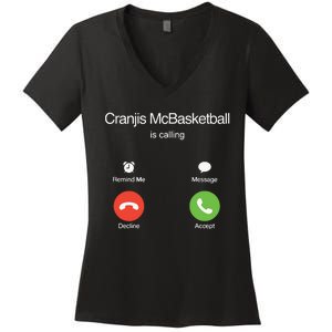 Bornakang Cranjis Mcbasketball Is Calling Hooded Women's V-Neck T-Shirt