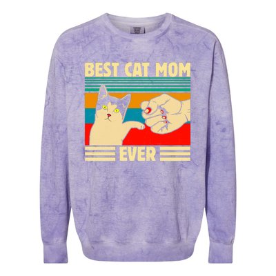 Best Cat Mom Ever Mother's Day Colorblast Crewneck Sweatshirt