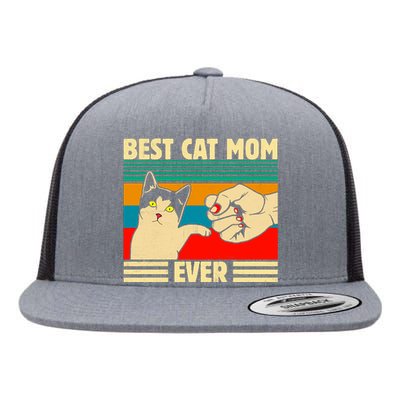 Best Cat Mom Ever Mother's Day Flat Bill Trucker Hat