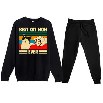 Best Cat Mom Ever Mother's Day Premium Crewneck Sweatsuit Set