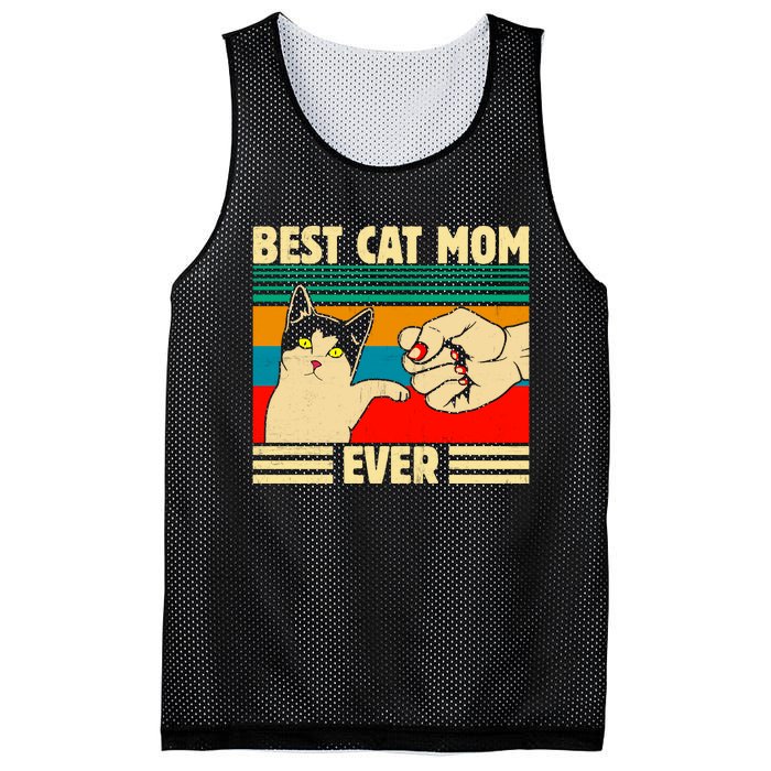 Best Cat Mom Ever Mother's Day Mesh Reversible Basketball Jersey Tank