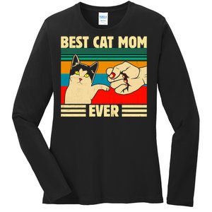 Best Cat Mom Ever Mother's Day Ladies Long Sleeve Shirt