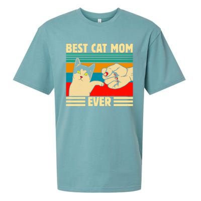 Best Cat Mom Ever Mother's Day Sueded Cloud Jersey T-Shirt