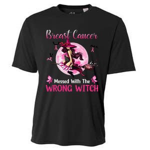 Breast Cancer Messed With The Wrong Pink Witch Hat Halloween Cooling Performance Crew T-Shirt