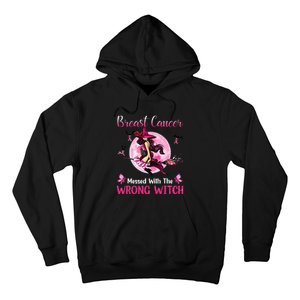 Breast Cancer Messed With The Wrong Pink Witch Hat Halloween Hoodie