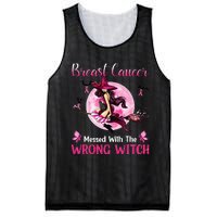 Breast Cancer Messed With The Wrong Pink Witch Hat Halloween Mesh Reversible Basketball Jersey Tank