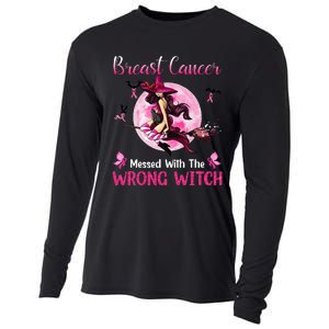 Breast Cancer Messed With The Wrong Pink Witch Hat Halloween Cooling Performance Long Sleeve Crew