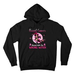 Breast Cancer Messed With The Wrong Pink Witch Hat Halloween Tall Hoodie