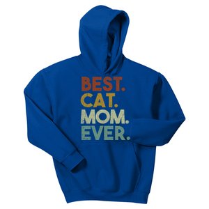 Best Cat Mom Ever Retro Crazy Cat Lady Gift Kids Hoodie