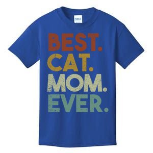 Best Cat Mom Ever Retro Crazy Cat Lady Gift Kids T-Shirt