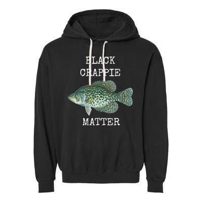Black Crappie Matter Crappie Fishing Garment-Dyed Fleece Hoodie