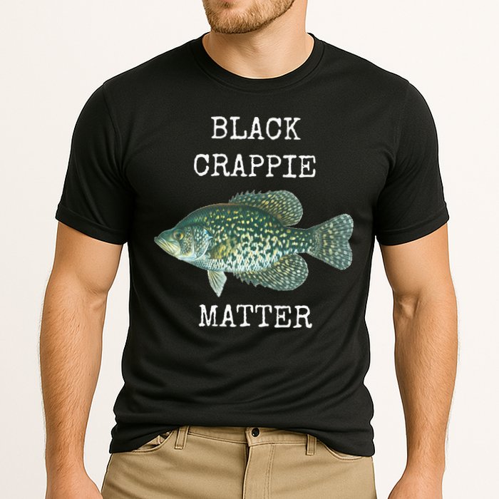 Black Crappie Matter Crappie Fishing Cooling Performance Crew T-Shirt