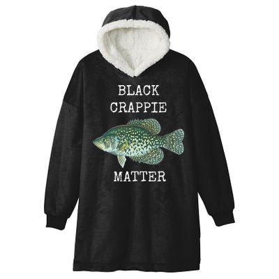 Black Crappie Matter Crappie Fishing Hooded Wearable Blanket