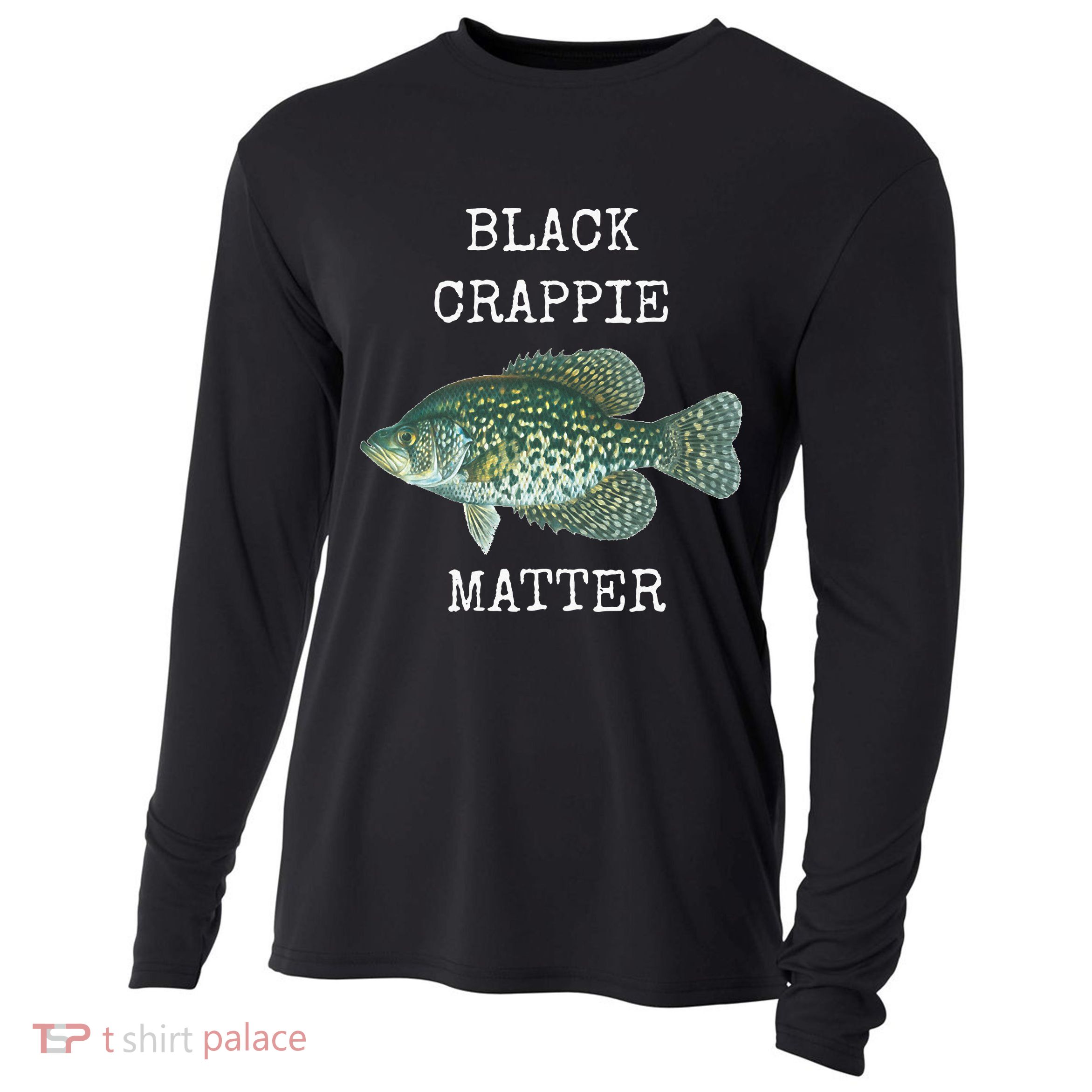Black Crappie Matter Crappie Fishing Cooling Performance Long Sleeve Crew