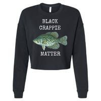 Black Crappie Matter Crappie Fishing Cropped Pullover Crew