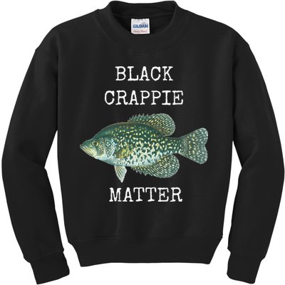 Black Crappie Matter Crappie Fishing Kids Sweatshirt
