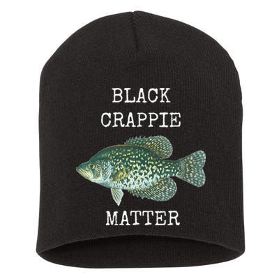 Black Crappie Matter Crappie Fishing Short Acrylic Beanie