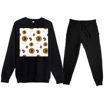 Bitcoin Cryptocurrency Money Premium Crewneck Sweatsuit Set