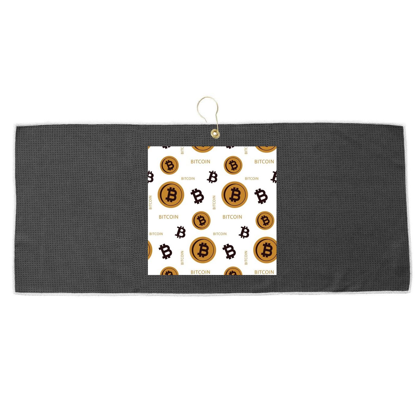 Bitcoin Cryptocurrency Money Large Microfiber Waffle Golf Towel