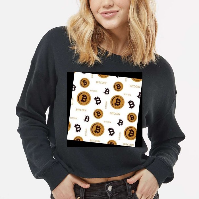 Bitcoin Cryptocurrency Money Cropped Pullover Crew