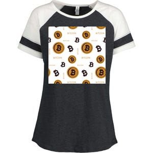 Bitcoin Cryptocurrency Money Enza Ladies Jersey Colorblock Tee