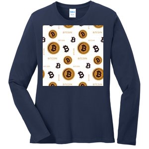 Bitcoin Cryptocurrency Money Ladies Long Sleeve Shirt