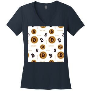 Bitcoin Cryptocurrency Money Women's V-Neck T-Shirt