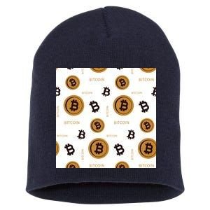 Bitcoin Cryptocurrency Money Short Acrylic Beanie