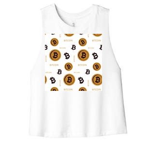 Bitcoin Cryptocurrency Money Women's Racerback Cropped Tank