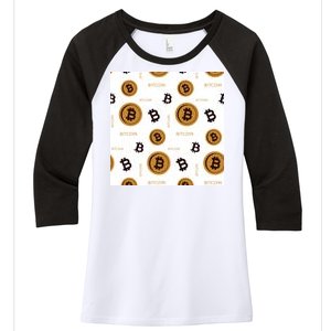 Bitcoin Cryptocurrency Money Women's Tri-Blend 3/4-Sleeve Raglan Shirt