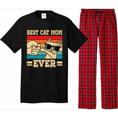 Best Cat Mom Ever Funny Cat Retro Vintage Cat Lover Women Pajama Set