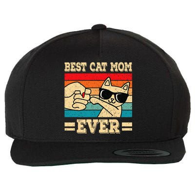 Best Cat Mom Ever Funny Cat Retro Vintage Cat Lover Women Wool Snapback Cap