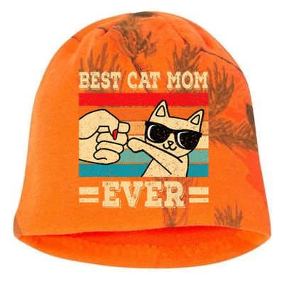 Best Cat Mom Ever Funny Cat Retro Vintage Cat Lover Women Kati - Camo Knit Beanie