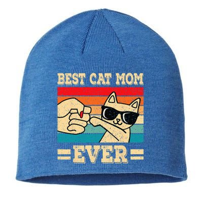 Best Cat Mom Ever Funny Cat Retro Vintage Cat Lover Women Sustainable Beanie