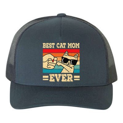 Best Cat Mom Ever Funny Cat Retro Vintage Cat Lover Women Yupoong Adult 5-Panel Trucker Hat