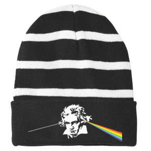 Beethoven Classical Music Composer Teacher Musician Striped Beanie with Solid Band