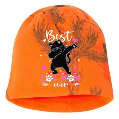 Best Cat Mom Ever Funny Dabbing Black Kitten Mothers Day Kati - Camo Knit Beanie